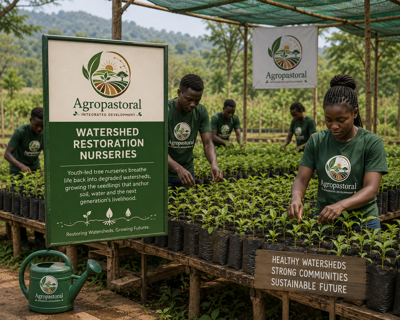 Youth tree nursery, degraded watershed